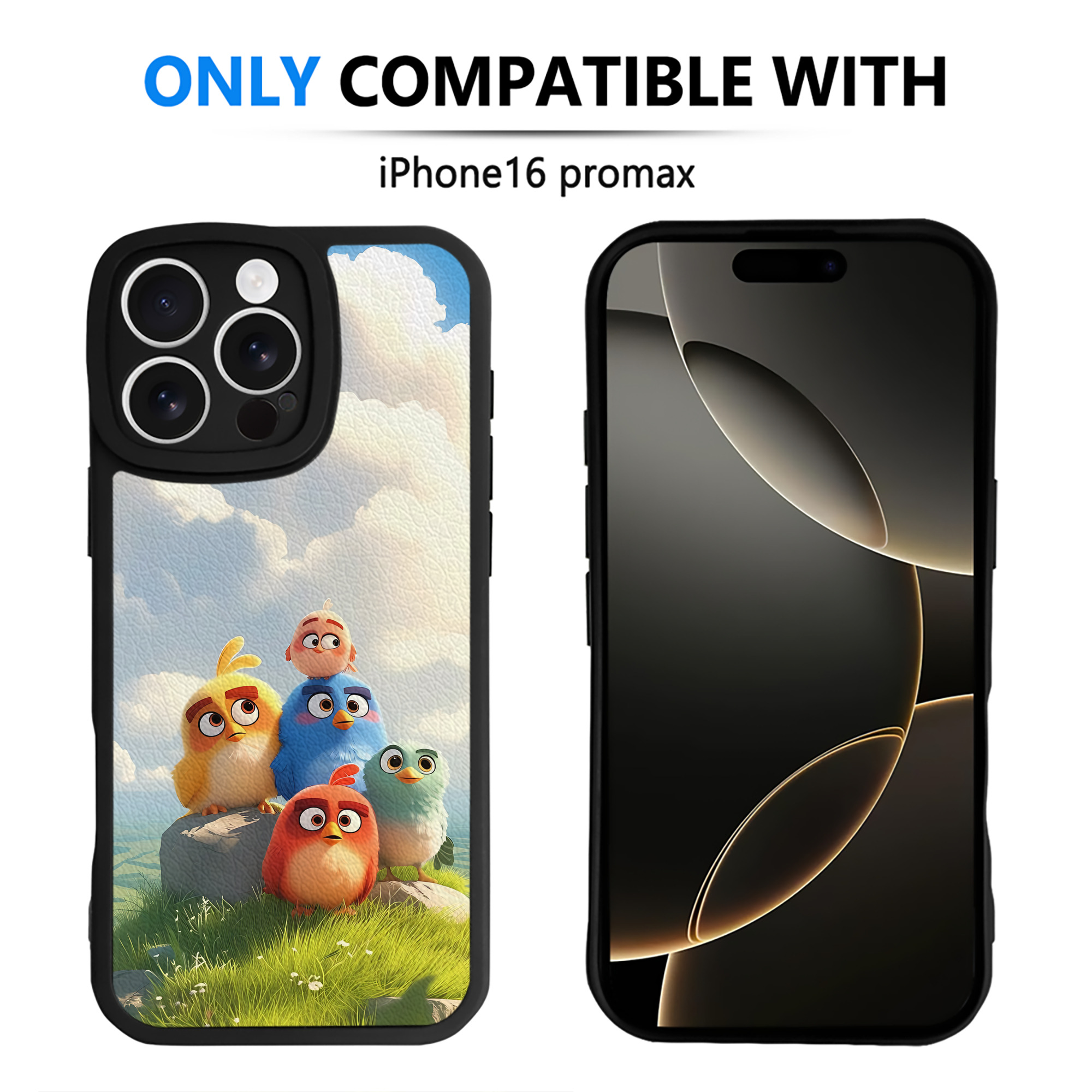 （画像用） Angry Birds アングリーバード 【iPhone 16シリーズ対応】シリコンスマホケース（レザー調） 材質：シリコン